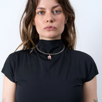 Polysk crystal necklace with lilac bell flower