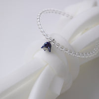 Polysk crystal necklace with blue bell flower