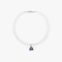 Polysk crystal necklace with blue bell flower