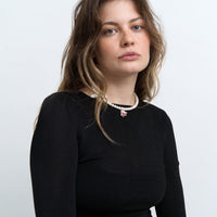 Polysk pearl necklace with bird and lilac bell flower