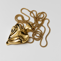 Big Heart Pendant on a Chain in gold
