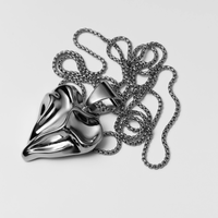 Big Heart Pendant on a Chain in platinum