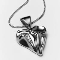 Big Heart Pendant on a Chain in platinum