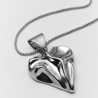 Big Heart Pendant on a Chain in platinum