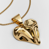 Big Heart Pendant on a Chain in gold