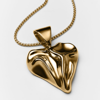 Big Heart Pendant on a Chain in gold