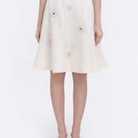 Oda Embroidered Skirt in milk