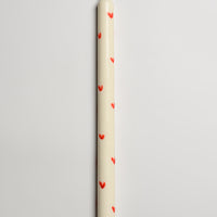 Red Hearts Taper Candles in white