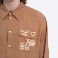 Khvylia Embroidered Shirt in sandy