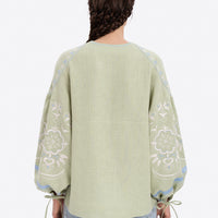 Örnek Vyshyvanka Shirt in soft green