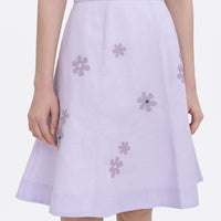 Oda Embroidered Skirt in lilac