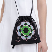 Peliustka Drawstring Bag in black