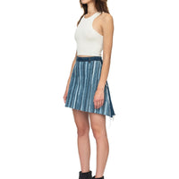 Hand-woven denim skirt