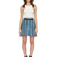 Hand-woven denim skirt