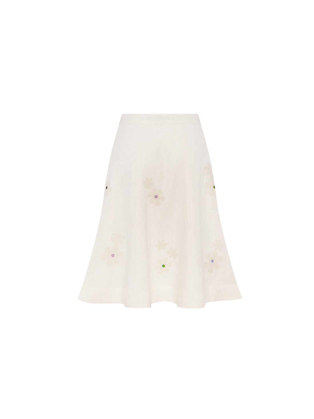 Oda Embroidered Skirt in milk