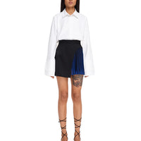Skort with chiffon pleats