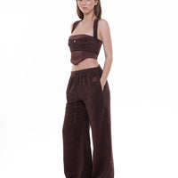 Satin Corset With Terry Cloth Detail