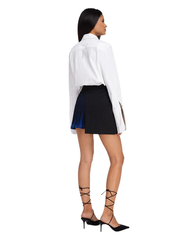 Skort with chiffon pleats
