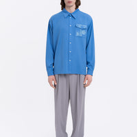 Khvylia Embroidered Shirt in blue