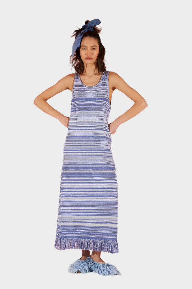 Knit Dress with Fringes