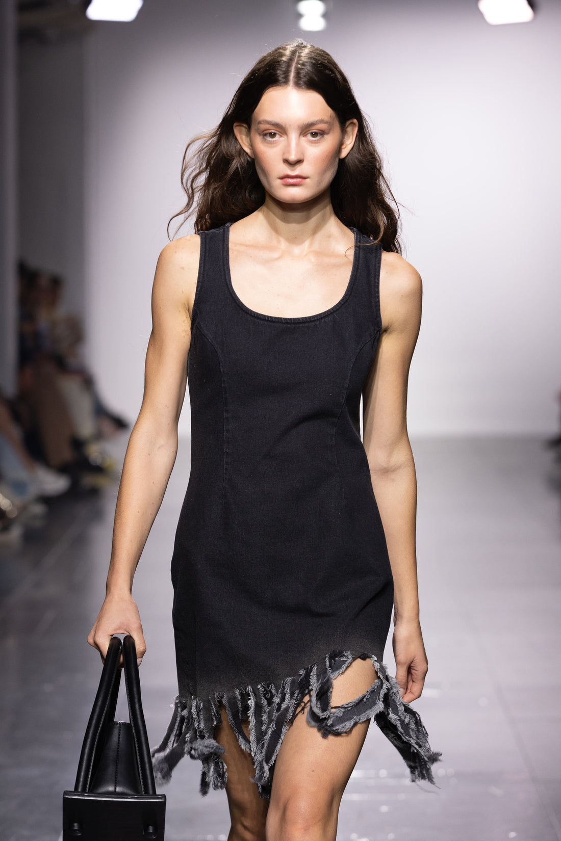 Denim Dress with Fringes