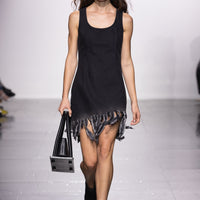 Denim Dress with Fringes