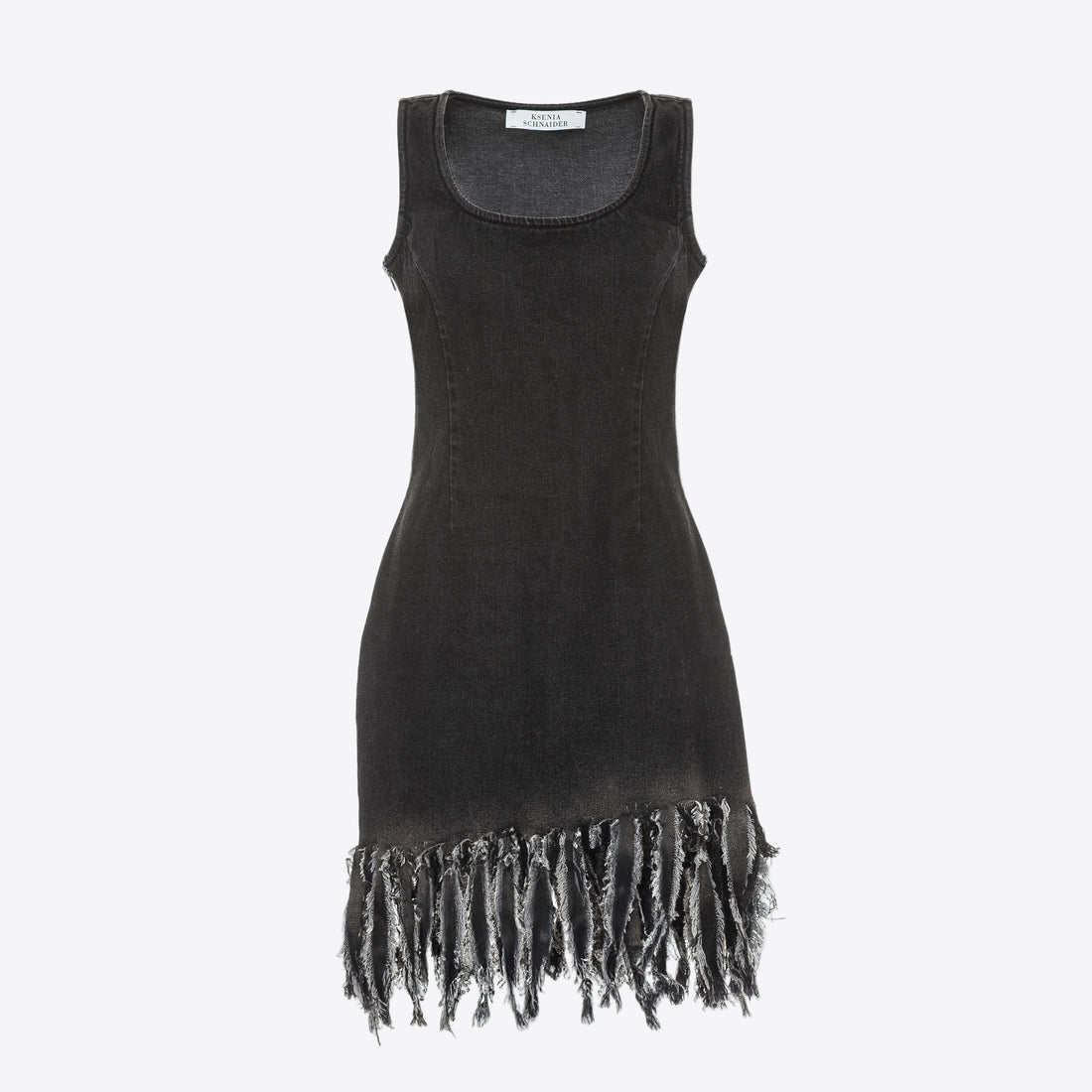 Denim Dress with Fringes