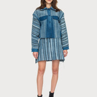 Hand-woven denim skirt