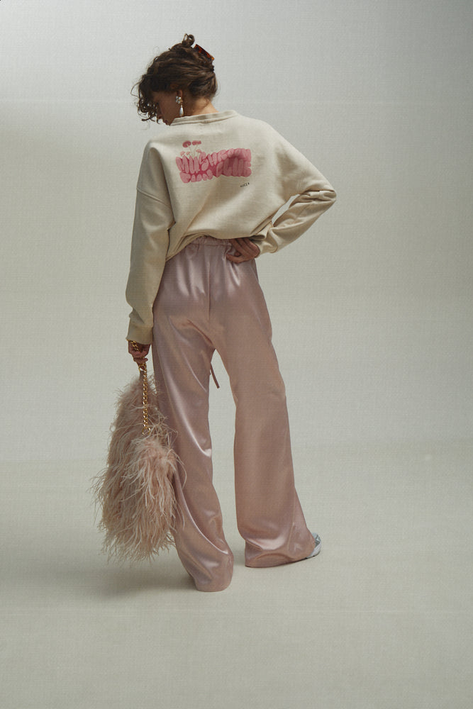 Satin Trousers in pink