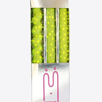Dotted Taper Candles in green