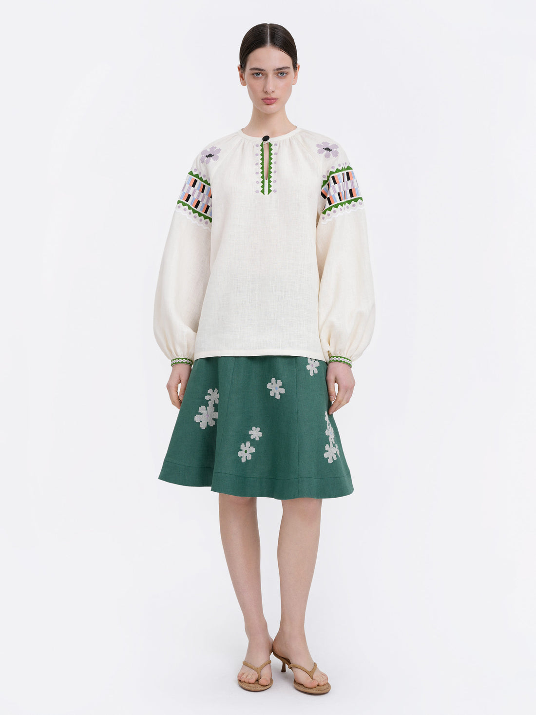Oda Vyshyvanka Shirt in milk