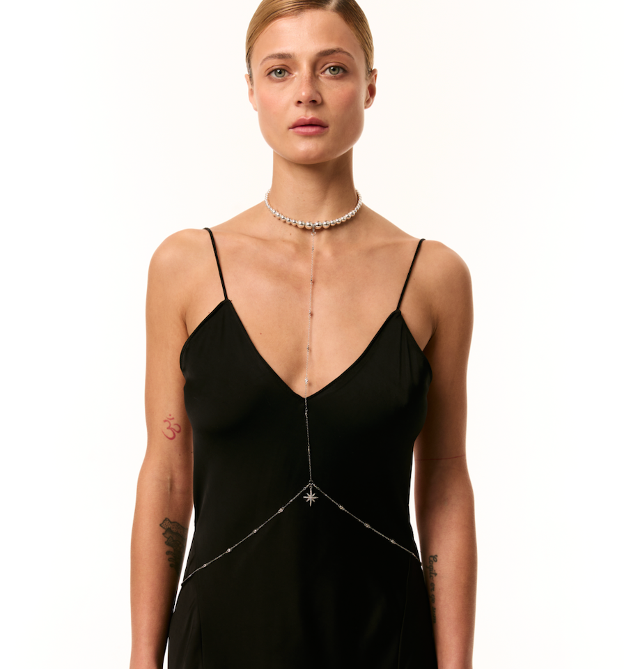 Morning Star Body Chain in silver