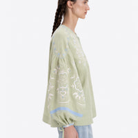 Örnek Vyshyvanka Shirt in soft green