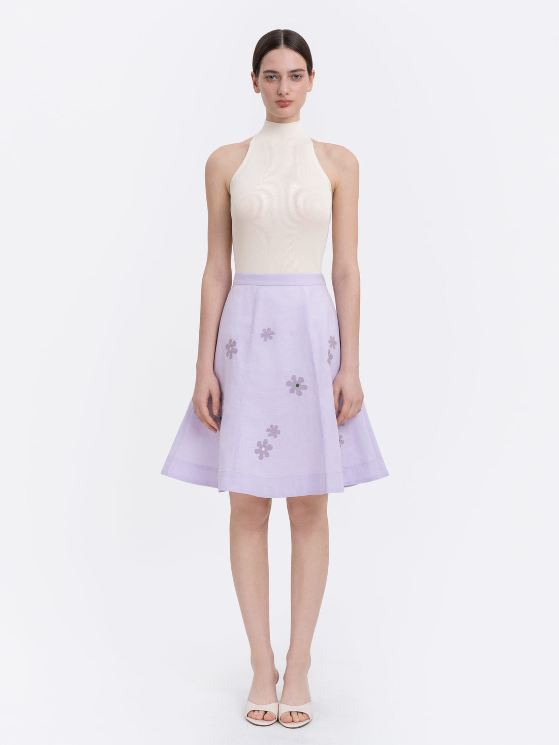 Oda Embroidered Skirt in lilac