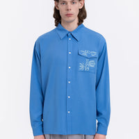 Khvylia Embroidered Shirt in blue