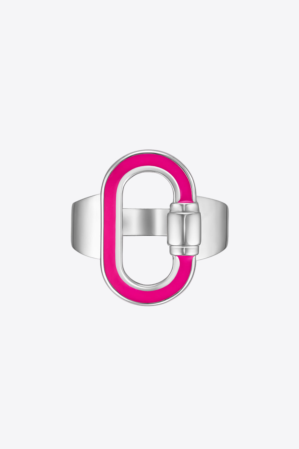 Carabine Ring in silver and fuchsia