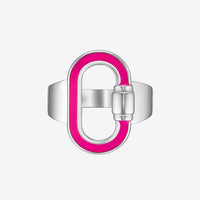 Carabine Ring in silver and fuchsia