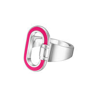 Carabine Ring in silver and fuchsia