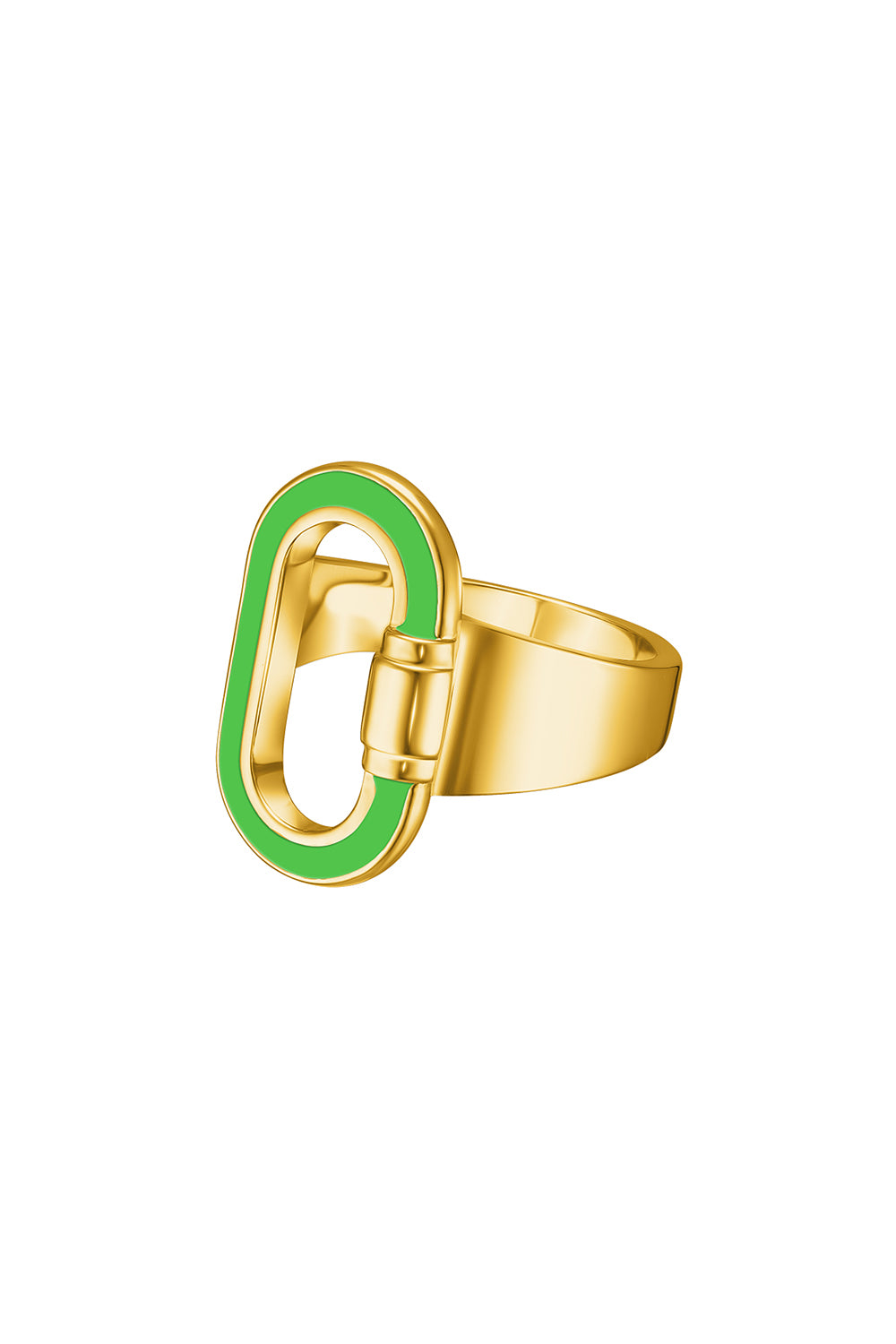 Carabine Ring in gold and green
