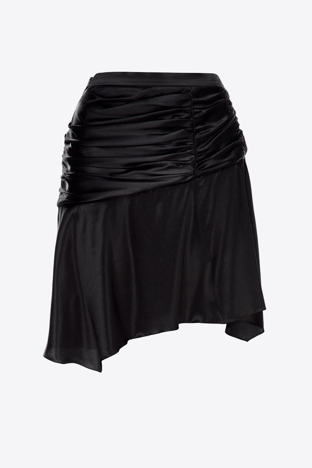 Mini ruched satin skirt