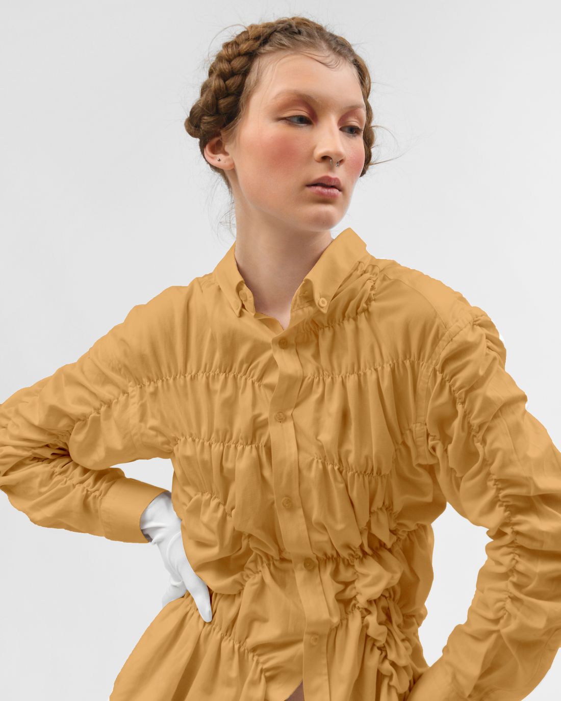 Upcycling Shirt in peach