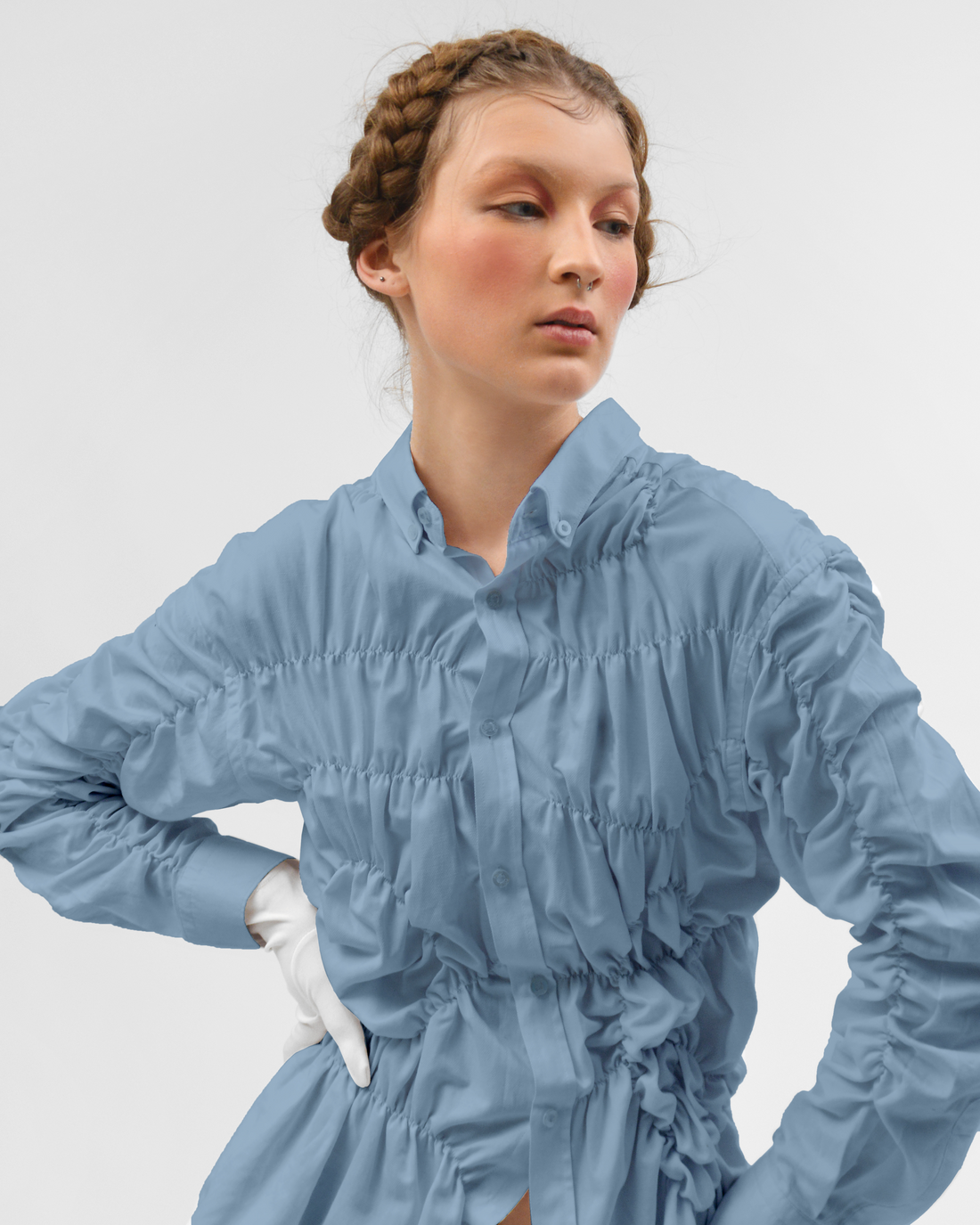 Upcycling Shirt in blue