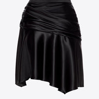 Mini ruched satin skirt