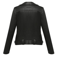 Classic leather biker jacket in black