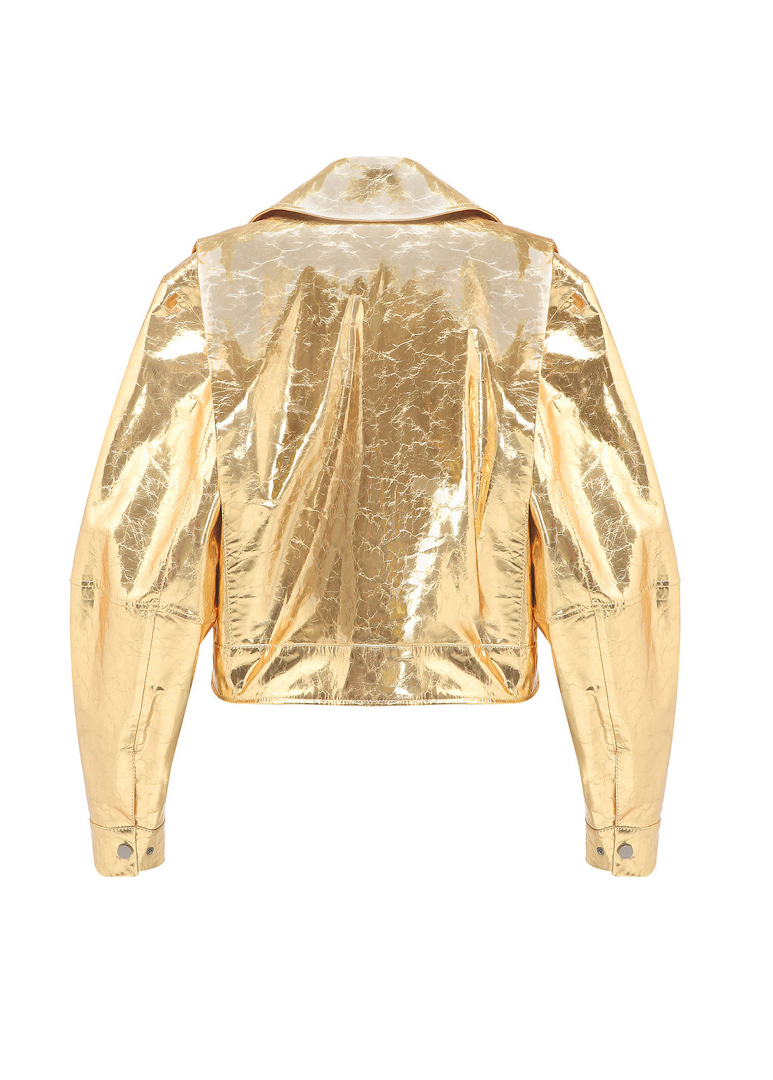 Leather biker jacket in gold