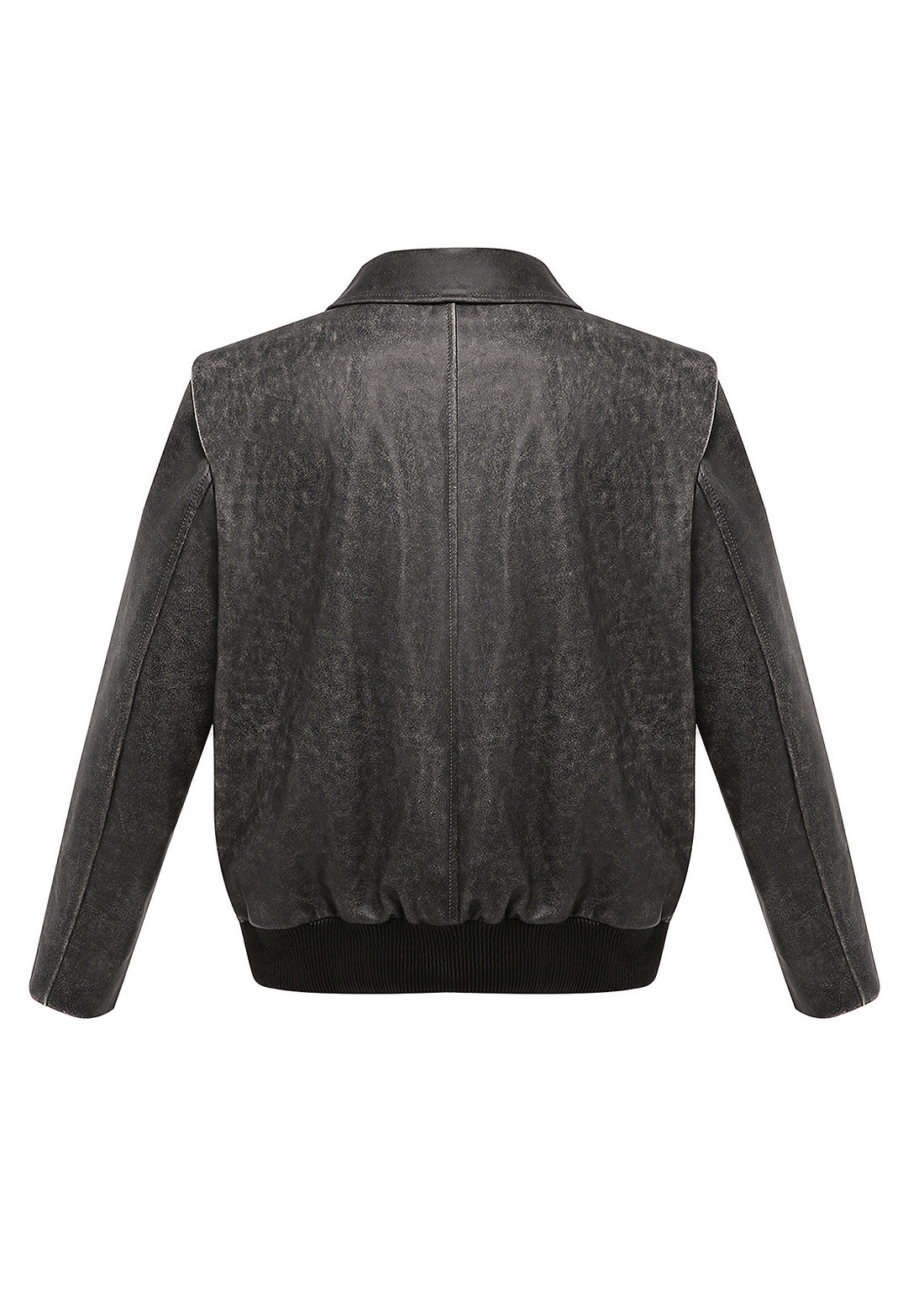 Leather Bomber Jacket with Pockets