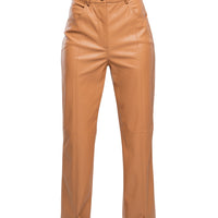 Eco Leather Trouser in Caramel