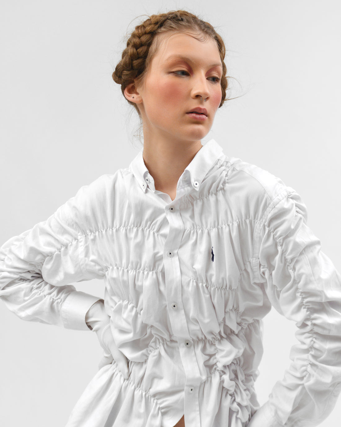 Upcycling Shirt in white