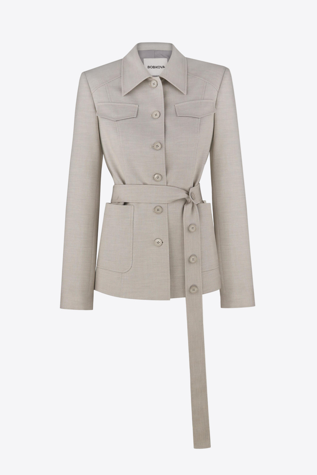 Tailored jacket with belt
