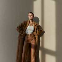 Eco Leather Trouser in Caramel